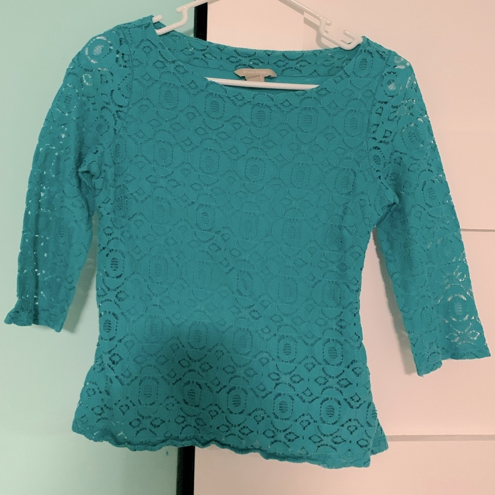 Banana Republic 3/4 Sleeve Lace Blouse